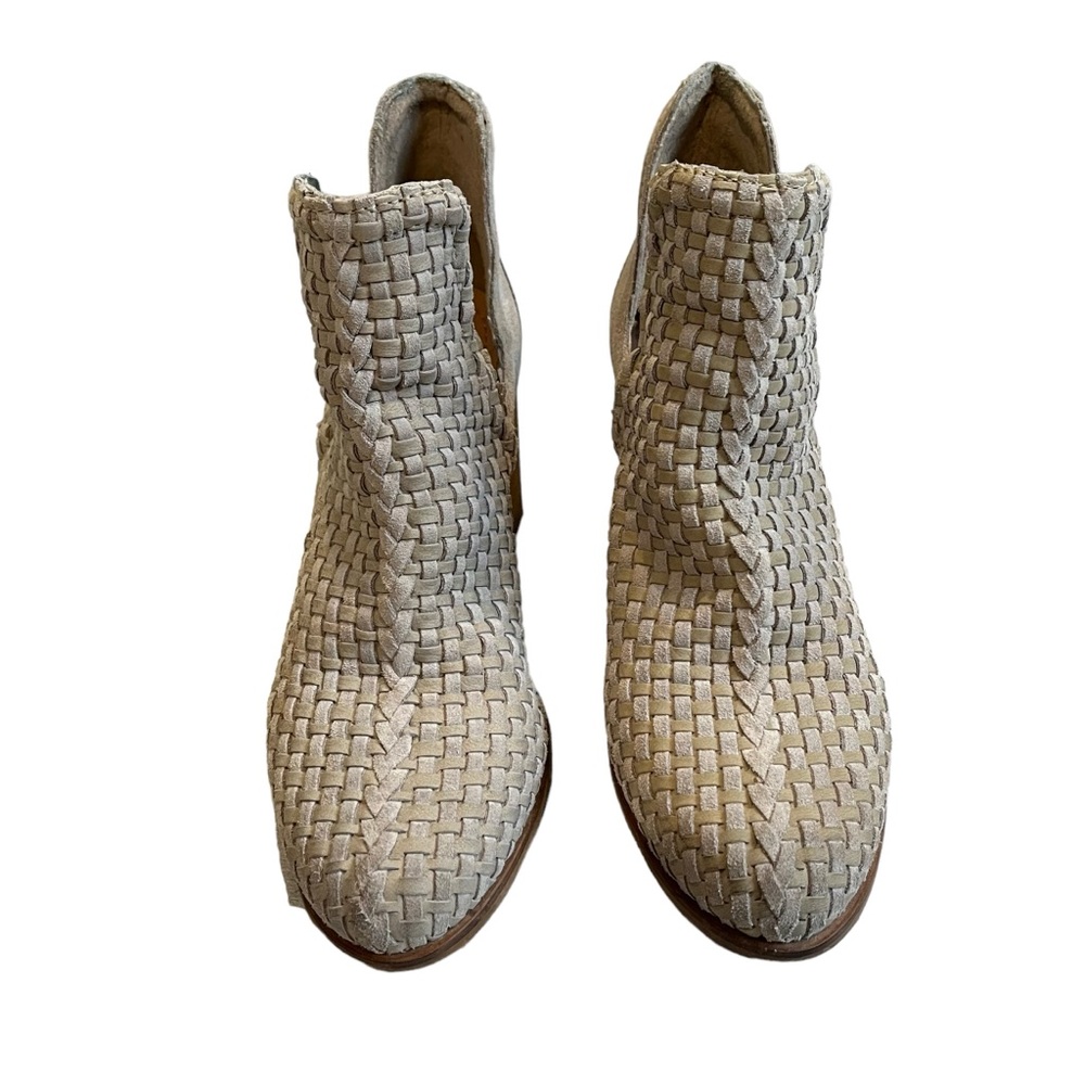 JOURNEE SIGNATURE Gray Side Cutout Kevona Woven Leather Booties, Sz 8.5 - Picture 7 of 15
